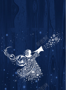 天使雪花圣诞节海报背景矢量图背景