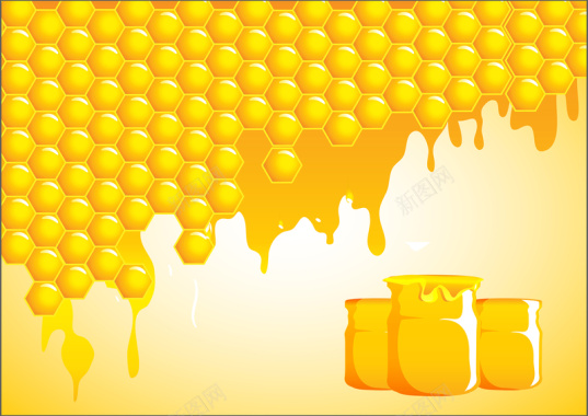 可爱卡通蜂蜜食品海报画册矢量背景背景