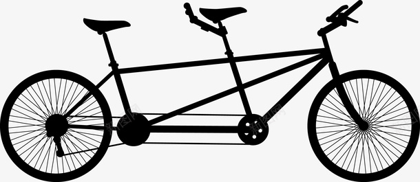 手绘双人自行车图标图标