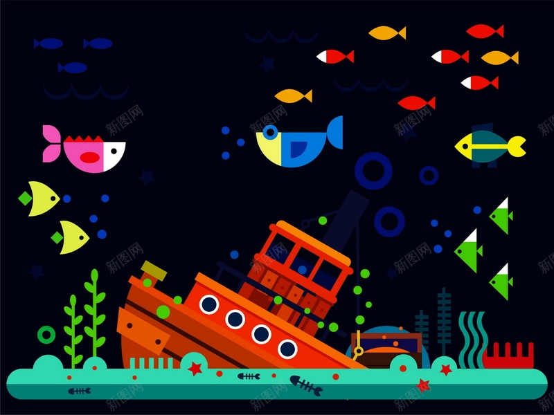 海底世界矢量图ai设计背景_88icon https://88icon.com AI 卡通沉船 平面 广告 模板 水母 沉船 海底世界 海底世界背景图片免费下载海底世界 海报 海澡 矢量 矢量图 素材 背景 鱼