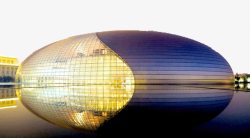 北京大剧院著国家大剧院夜景高清图片