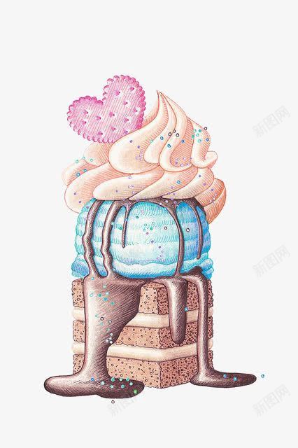 卡通手绘爱心饼干png免抠素材_88icon https://88icon.com 冰淇淋 冰激凌 卡通饼干 面包 饼干