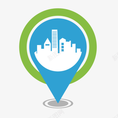 网站地图蓝色绿色卡通地图装饰矢量图图标图标