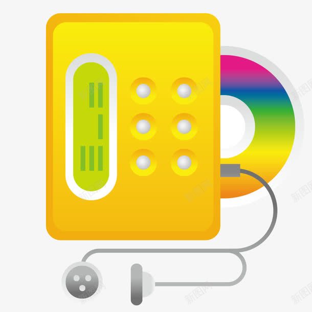 黄色CD播放器png免抠素材_88icon https://88icon.com CD专区 CD光盘 CD播放器 DVD光碟 播放器 黄色
