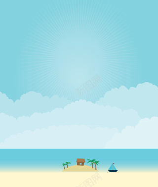 海岸假日度假海报背景矢量图背景