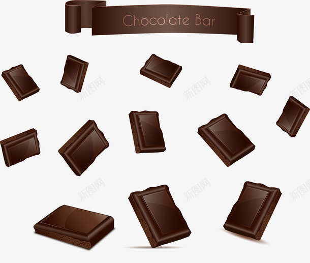 手绘巧克力图案矢量图ai免抠素材_88icon https://88icon.com 巧克力 手绘 黑巧克力 矢量图