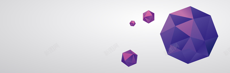 紫色菱角立体球背景矢量图背景