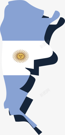 阿根廷国家国旗地图矢量图素材