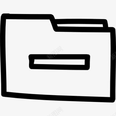 删除删除文件夹的手绘符号轮廓与减号图标图标