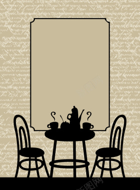 咖啡厅下午茶餐单矢量图背景