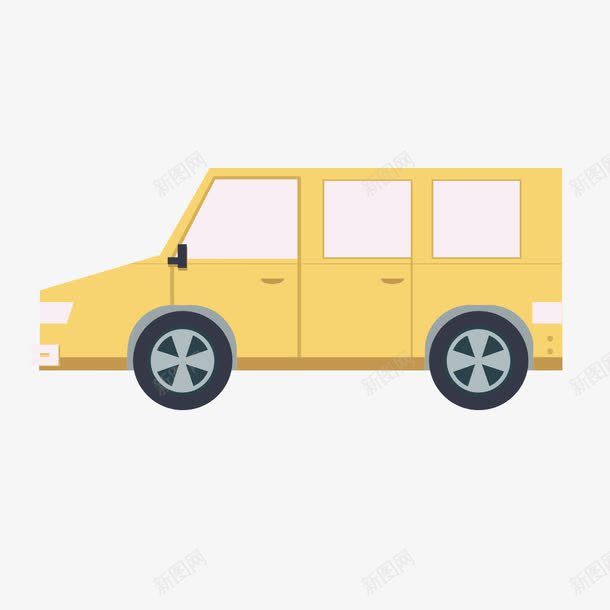 黄色面包车png免抠素材_88icon https://88icon.com 出租车 的士 货车 面包车 黄色