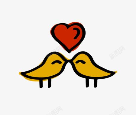 手绘爱心素材免费下载小鸟爱情图标图标