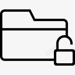 文件中解锁文件夹卒中接口符号图标高清图片