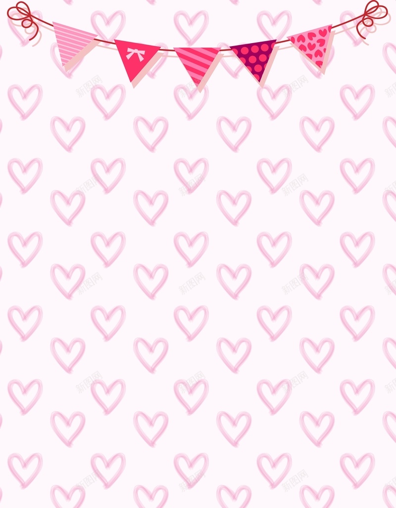 矢量质感心形手绘底纹吊旗背景ai设计背景_88icon https://88icon.com 吊旗 底纹 心形 情人节 手绘 海报 涂鸦 矢量 粉色 背景 节日 质感 矢量图
