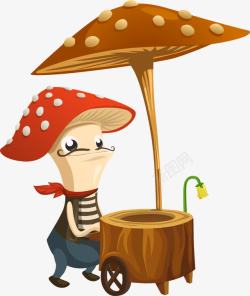 卡通蘑菇人蘑菇房子素材