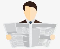 读报纸读报纸的男子背景矢量图高清图片