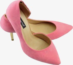 粉色磨毛高跟鞋女鞋素材