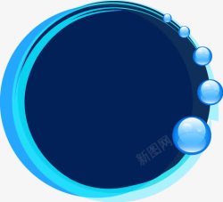 蓝色梦幻泡泡圆形边框矢量图素材