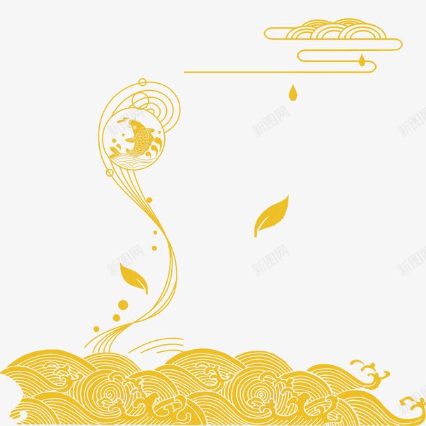 金色花纹茶业背景png免抠素材_88icon https://88icon.com 背景 花纹 茶业 金色