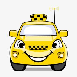出租车插画黄色出租车小轿车简笔插画高清图片