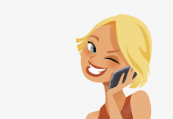 幸福微笑的女人在打电话素材