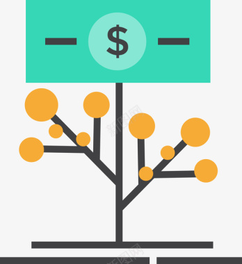 组织结构树钱币树形图图标图标