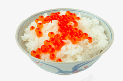 白色瓷碗中的鱼籽米饭素材