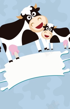 两只奶牛背景矢量图背景