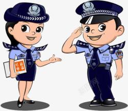 卡通人物交通警察素材