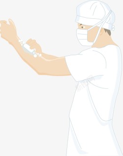 医生宣传海报卡通医生手术前洗手高清图片