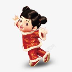 喜庆福娃小女孩素材