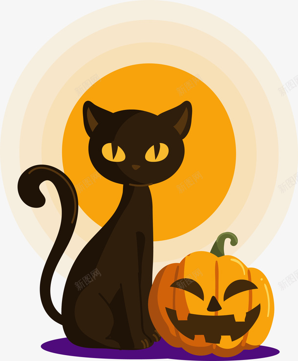 万圣节南瓜头黑猫矢量图ai免抠素材_88icon https://88icon.com 万圣节 万圣节快乐 万圣节黑猫 南瓜头 矢量png 黑猫 矢量图