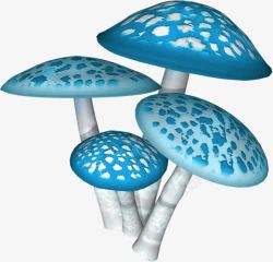 卡通蓝色斑点毒蘑菇素材