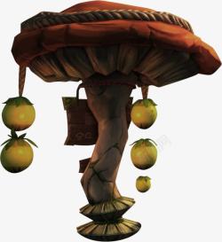 卡通红色蘑菇果实素材