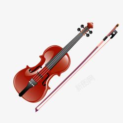 乐器红色质感小提琴素材