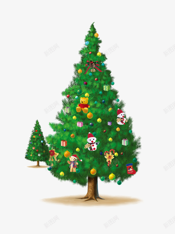 两棵圣诞树png免抠素材_88icon https://88icon.com 两棵 圣诞树 圣诞节 装饰图