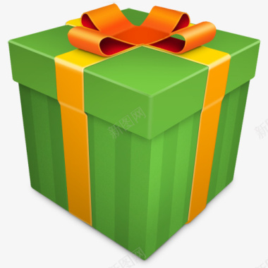 礼物盒圣诞礼物绿色图标图标