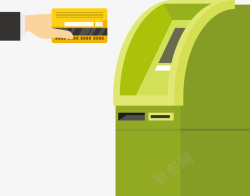 绿色刷卡机矢量图素材