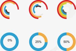 圆形趋势图圆形彩色图标高清图片