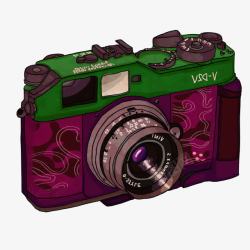 紫色质感复古相机素材