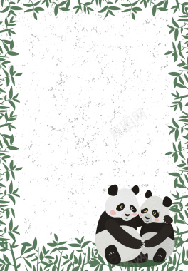 熊猫竹林海报背景矢量图背景