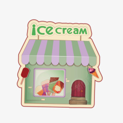 雪糕店卡通冰淇淋店矢量图高清图片