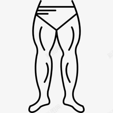 运动小人图标矢量素材男运动员的腿正面的轮廓图标图标