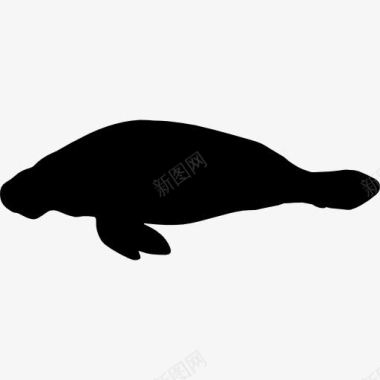 海里哺乳动物海牛的形状图标图标