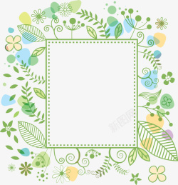 绿色叶子边框装饰素材