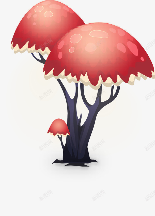 梦幻蘑菇树png免抠素材_88icon https://88icon.com 梦幻 红色 蘑菇树