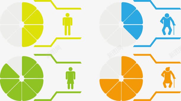 浅色ppt背景PPT横向性别人口统计图标图标