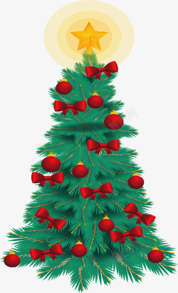 精美装饰的圣诞树矢量图素材