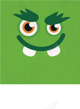 绿色小怪物眼睛牙齿背景矢量图背景