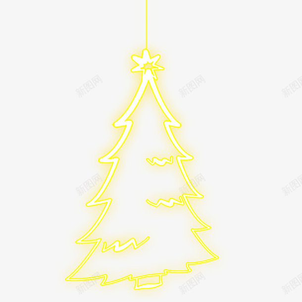圣诞树吊灯元素psd免抠素材_88icon https://88icon.com 吊灯 圣诞树 圣诞树装饰 黄色
